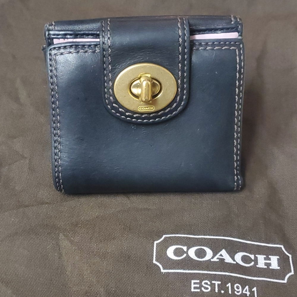 Coach turn lock wallet pink interior